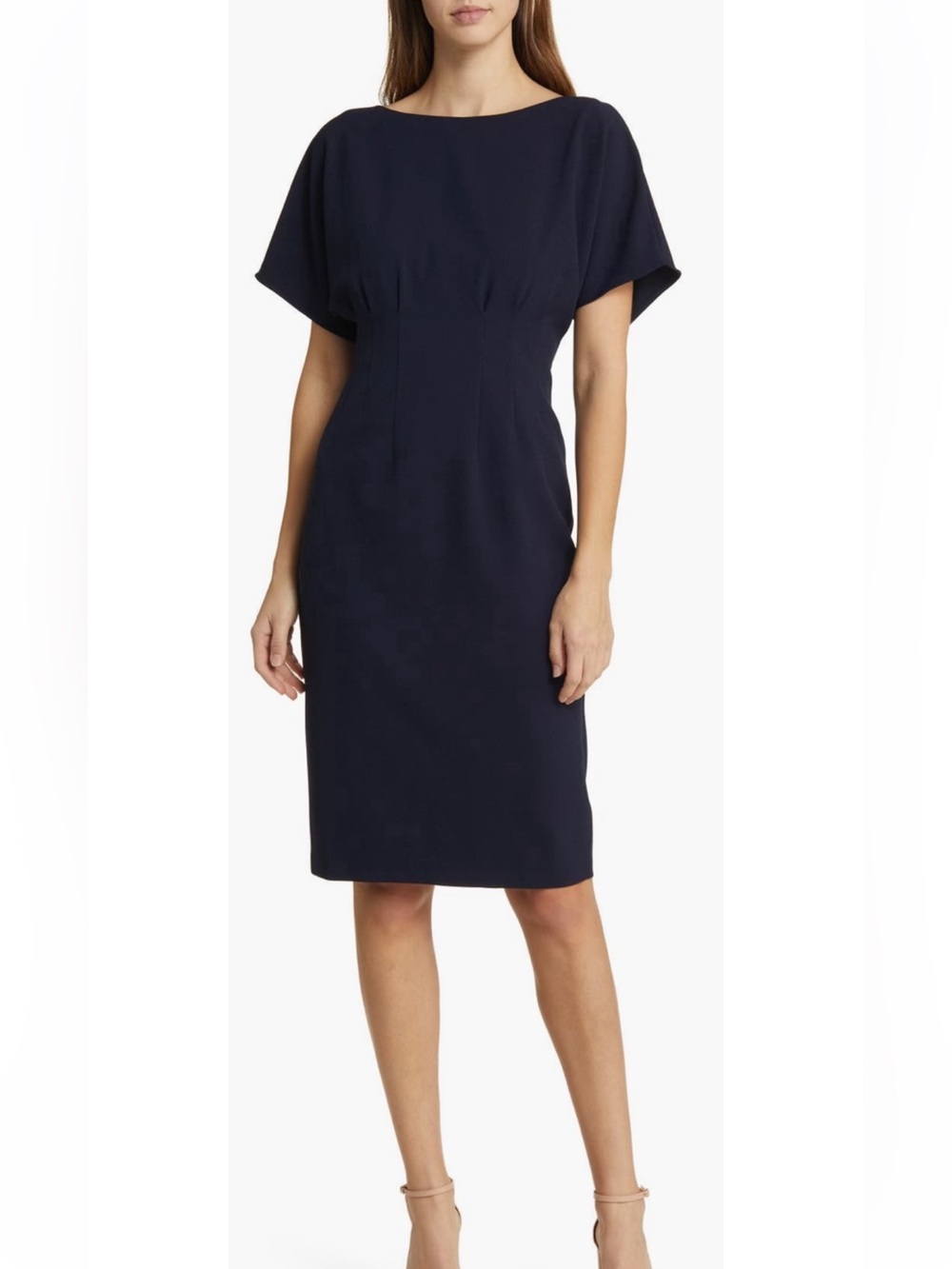 NWT Eliza J Flutter Sleeve Dress in navy size 16